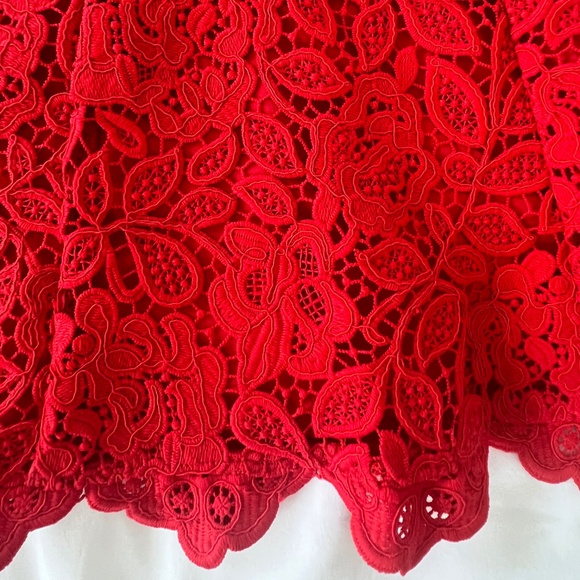 Kate Spade Red Floral Lace Cocktail Dress Size 0 - Picture 7 of 10